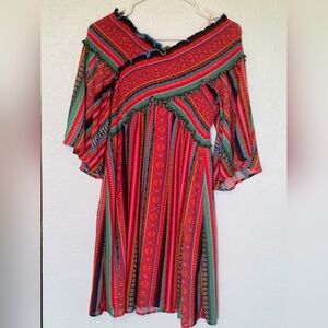 Flying Tomato Red and Black Off-Shoulder Sundress